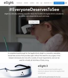 eSight - a Visor that allows legally blind people to see again